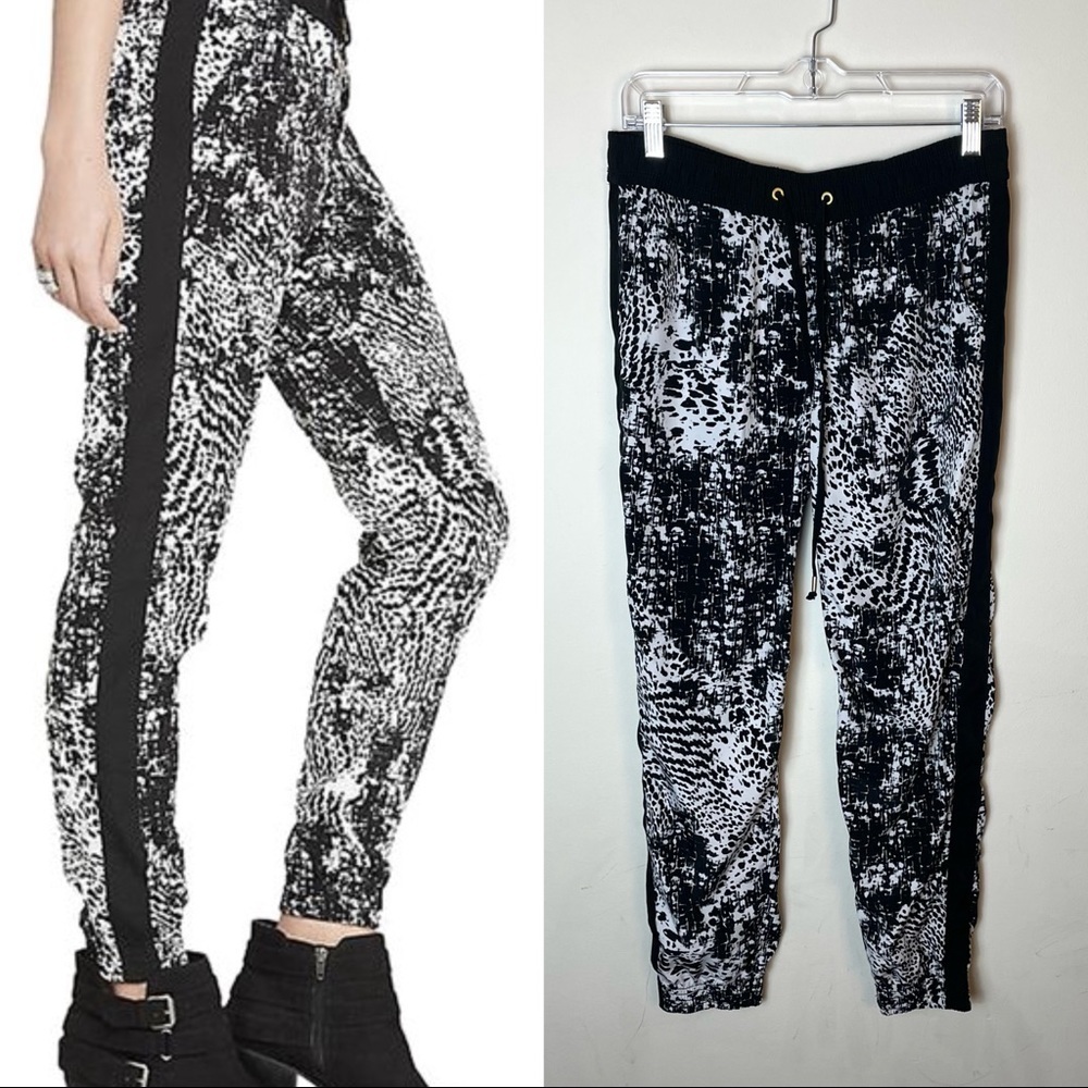 Express Black and White Spotted Jogger Pants Size S